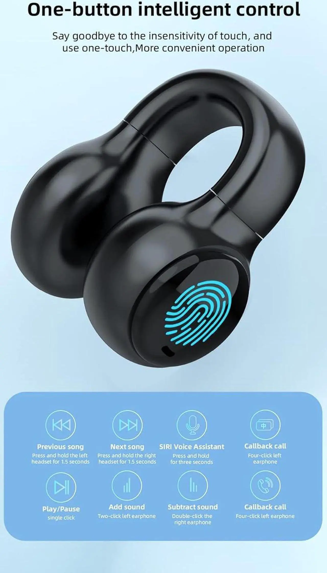 Alt view image 7 of 7 - anbaole Open Ear Headphones,Sport Earbuds,Sport Headphones,Open Earbuds,Wireless Earbuds Mini for Cycling Driving, Open earplugs, Running Earbuds