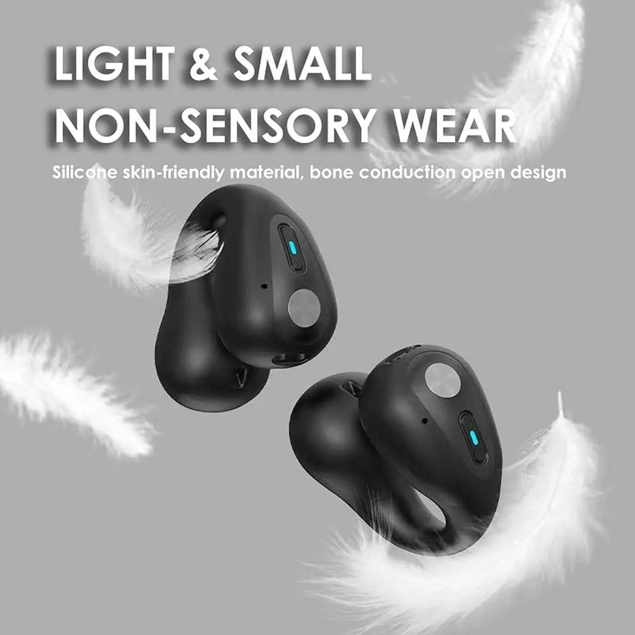 Alt view image 3 of 7 - MONKPEAR Wireless EarClip Bone Conduction Headphones, 2023 New Open Ear Headphones Wireless Bluetooth, Ear Clip Bone Conduction Headphones Bluetooth, for Running Cycling Sports Earbuds (White)