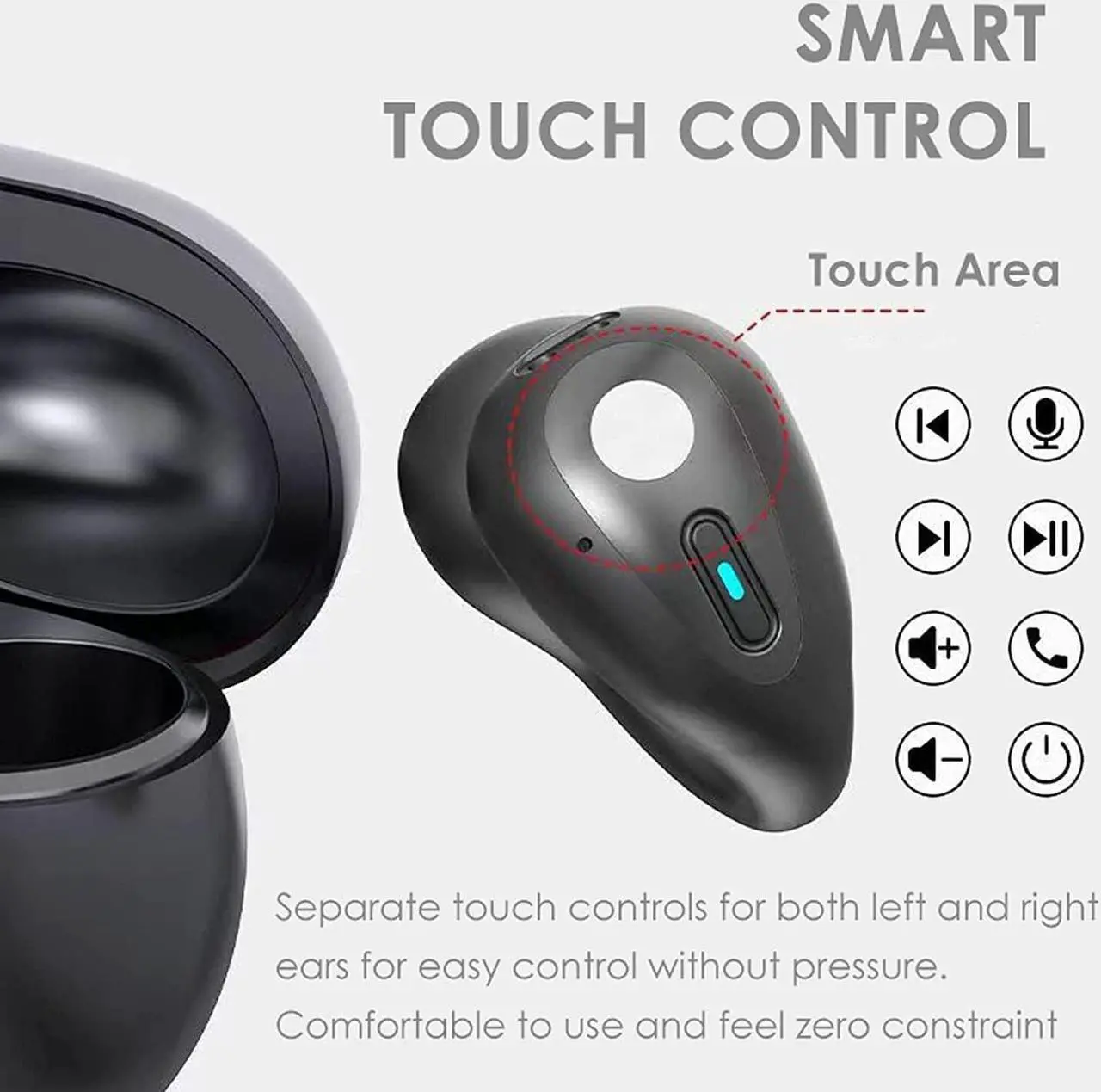 Alt view image 5 of 7 - MONKPEAR Wireless EarClip Bone Conduction Headphones, 2023 New Open Ear Headphones Wireless Bluetooth, Ear Clip Bone Conduction Headphones Bluetooth, for Running Cycling Sports Earbuds (White)