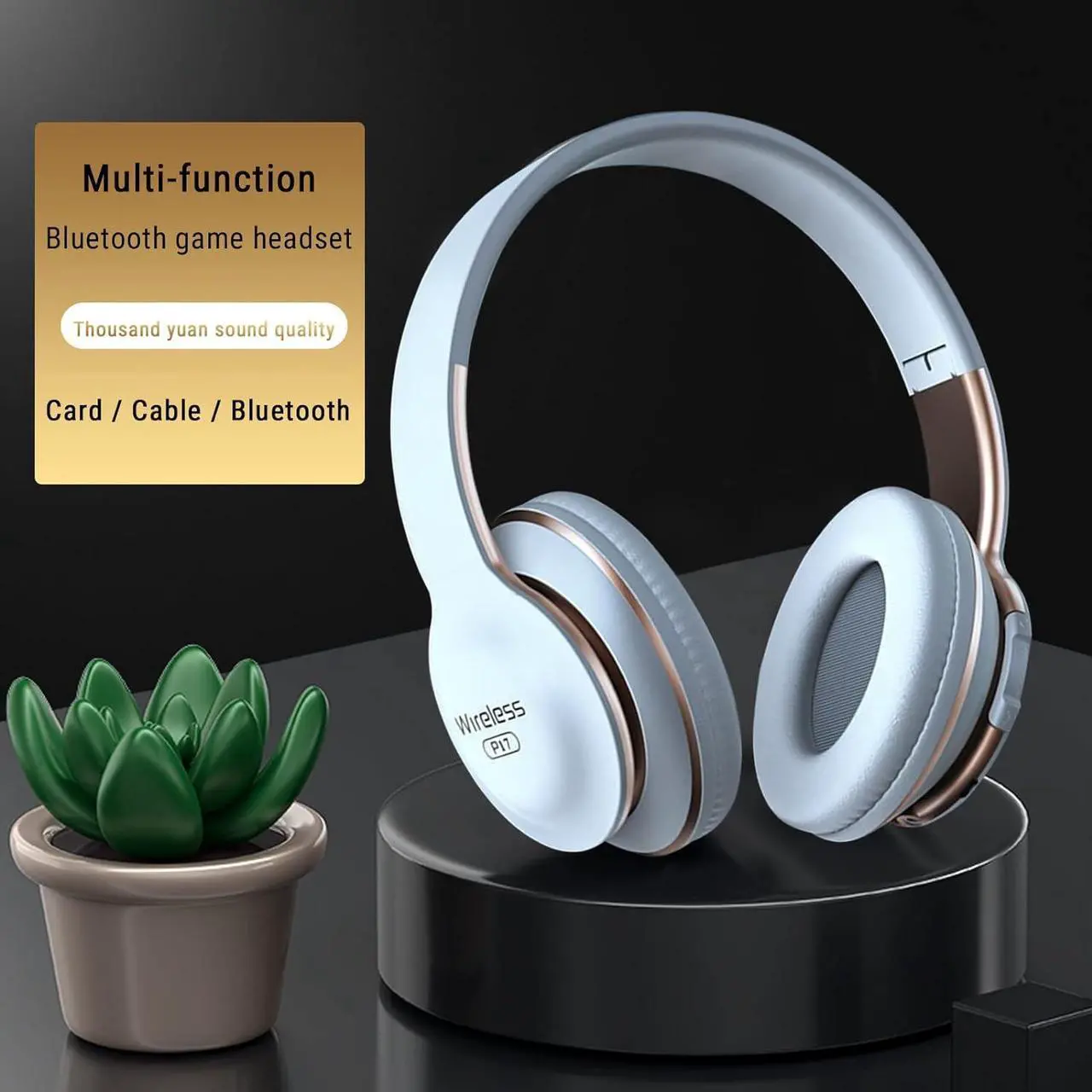 Alt view image 3 of 7 - MIANHT Wireless Headset Bluetooth Over-Ear Headphones Gaming Headset Lightweight Bluetooth 5.0 Game Sport Earphones