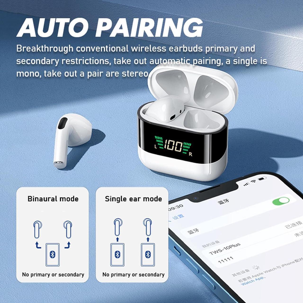 Alt view image 2 of 7 - True Wireless Earbuds In-Ear Headphones with Case, LED Power Display Bluetooth Earbuds Waterproof Ear Phones for Running Sports Working-out Gym Ear Buds Wireless Bluetooth Earbuds for iPhone Android