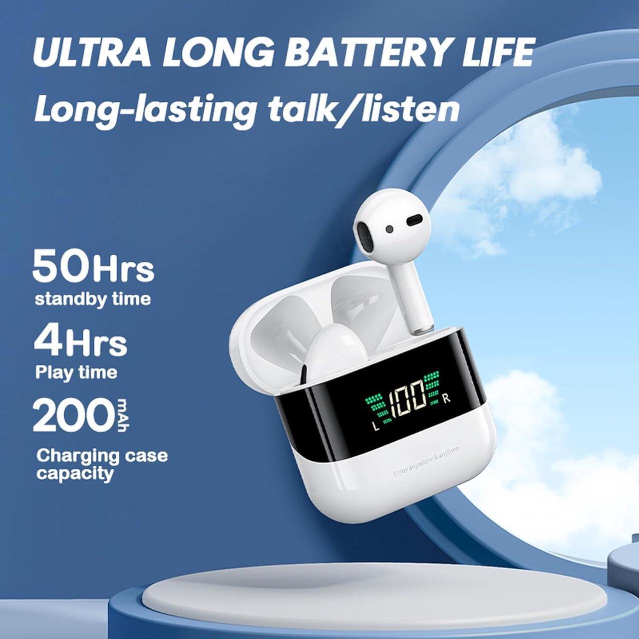 Alt view image 5 of 7 - True Wireless Earbuds In-Ear Headphones with Case, LED Power Display Bluetooth Earbuds Waterproof Ear Phones for Running Sports Working-out Gym Ear Buds Wireless Bluetooth Earbuds for iPhone Android