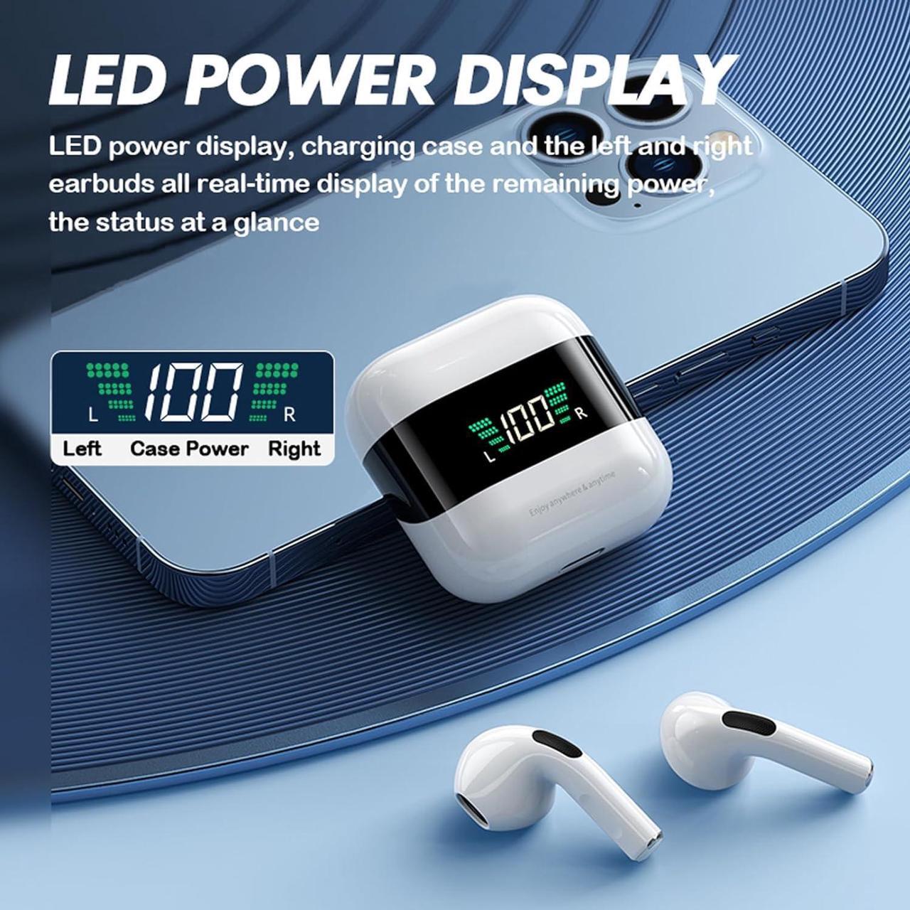 Alt view image 4 of 7 - True Wireless Earbuds In-Ear Headphones with Case, LED Power Display Bluetooth Earbuds Waterproof Ear Phones for Running Sports Working-out Gym Ear Buds Wireless Bluetooth Earbuds for iPhone Android