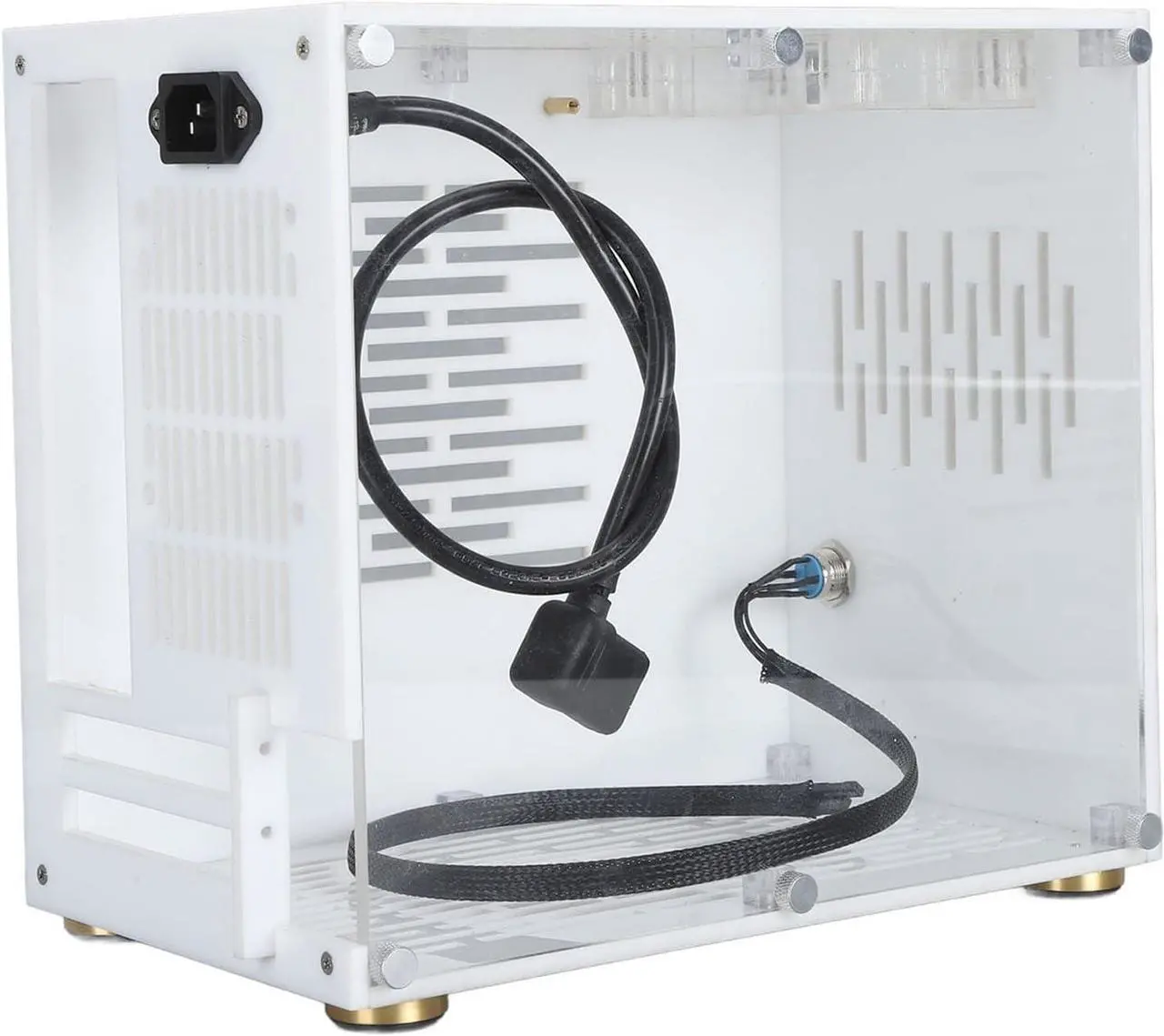 Main image of Mini ITX Computer Case, 360° Open Heat Dissipation Mini Tower Computer Chassis, Acrylic Transparent Panels Gaming Desktop Computer Case for DIY Gamers