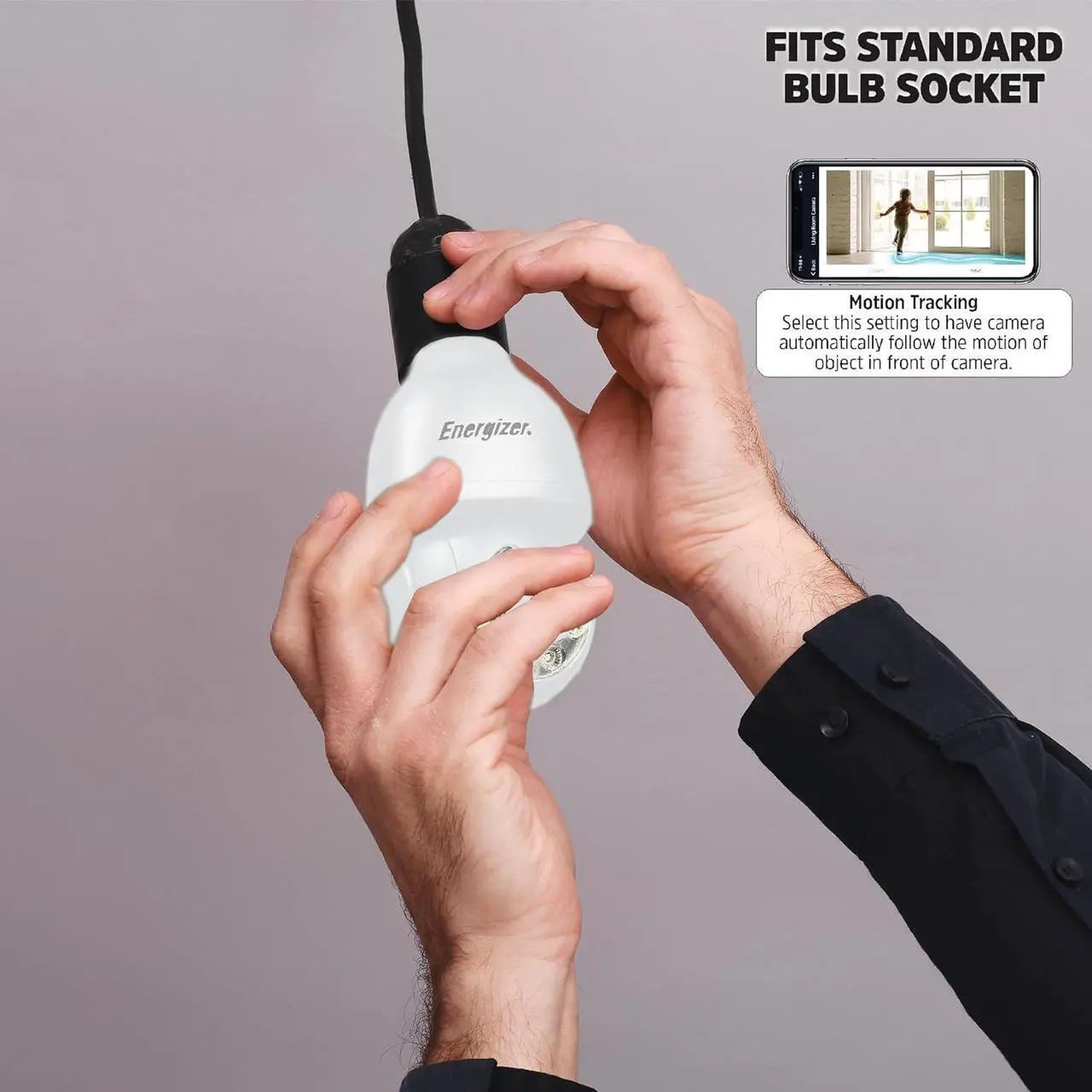 Alt view image 7 of 7 - Energizer Smart Light Bulb 2K Security Camera 2-Pack, Outdoor Socket Camera, Auto Tracking, Pan & Tilt, Night Vision, 2-Way Audio, Instant Alerts, Works with Google Home & Alexa (2, White)