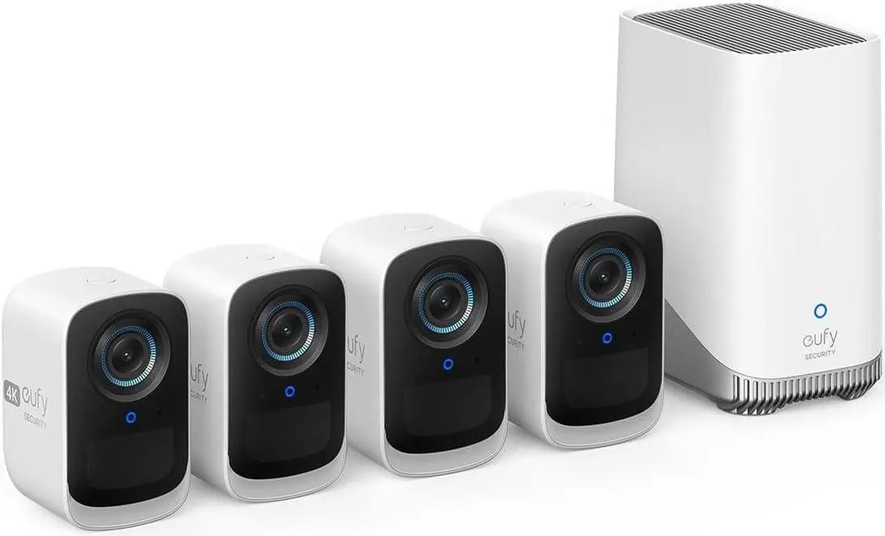 Alt view image 2 of 7 - eufy Security eufyCam 3C 4-Cam Kit, Security Camera Outdoor Wireless, 4K Camera, Expandable Local Storage up to 16TB, Face Recognition AI, Spotlight, Color Night Vision, No Monthly Fee