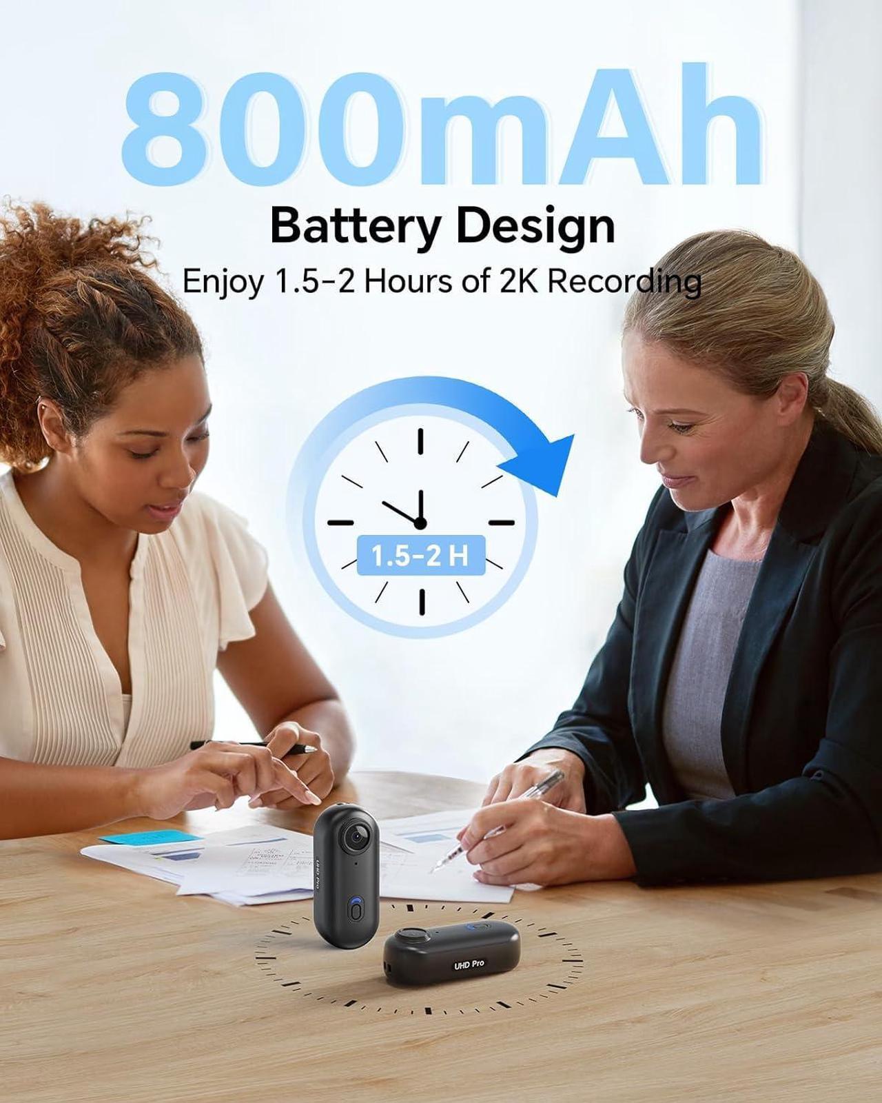 Alt view image 4 of 7 - BOBLOV W4 2K Mini Body Camera, Wearable 64GB Camera with 360°Rotatable Clip & Magnetic Clip and A23 64GB Body Worn Camera, 180° Rotatable Video Camera, 2200mAh Battery with 9Hours Shooting, Night Vis