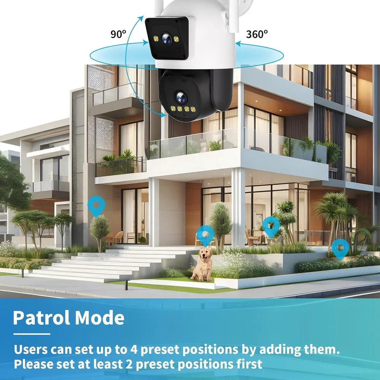 Alt view image 4 of 7 - Alaga Wired Outdoor Security Cameras - Black Light Full-Color Dual Lens with MaxColor Night Vision, F1.0 Lens, AI Motion Detection, Dual-Band Wi-Fi, Two-Way Audio, Cloud & Expandable Local Storage