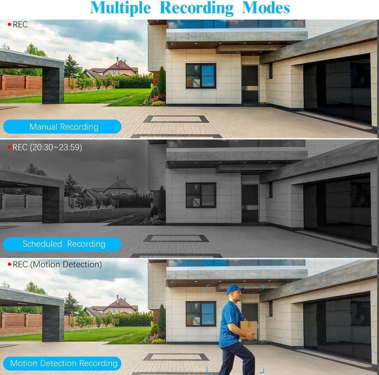 Alt view image 7 of 7 - (HD 2.7K 5.0MP with Audio) Outdoor Wired Security Camera System PoE Camera System 16CH NVR Video Surveillance Cameras Systems