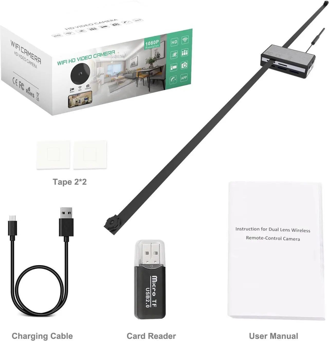 Alt view image 7 of 7 - Spy Camera WiFi Mini Hidden Camera 1080P Dual Lens DIY Module Wireless Tiny Nanny Cam - Small Discreet Home Security Indoor Outdoor - 5G and 2.4G Wi-Fi Dual Band Dual Lens Surveillance Cameras
