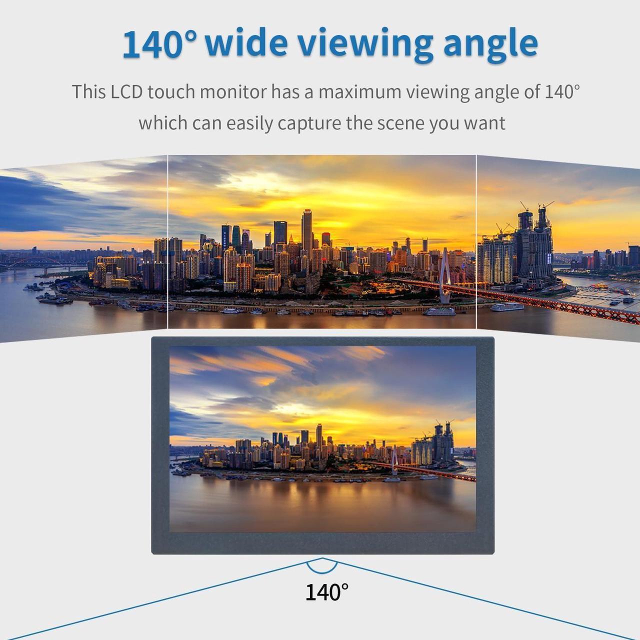 Alt view image 3 of 7 - 5 inch Security Monitor & Displays, AV/HD/VGA/BNC/USB Input, Built-in Dual Speakers Portable Metal Case LCD Monitor, 800 * 480 Resolution, Suitable for Game CCTV DVD PC DSLR