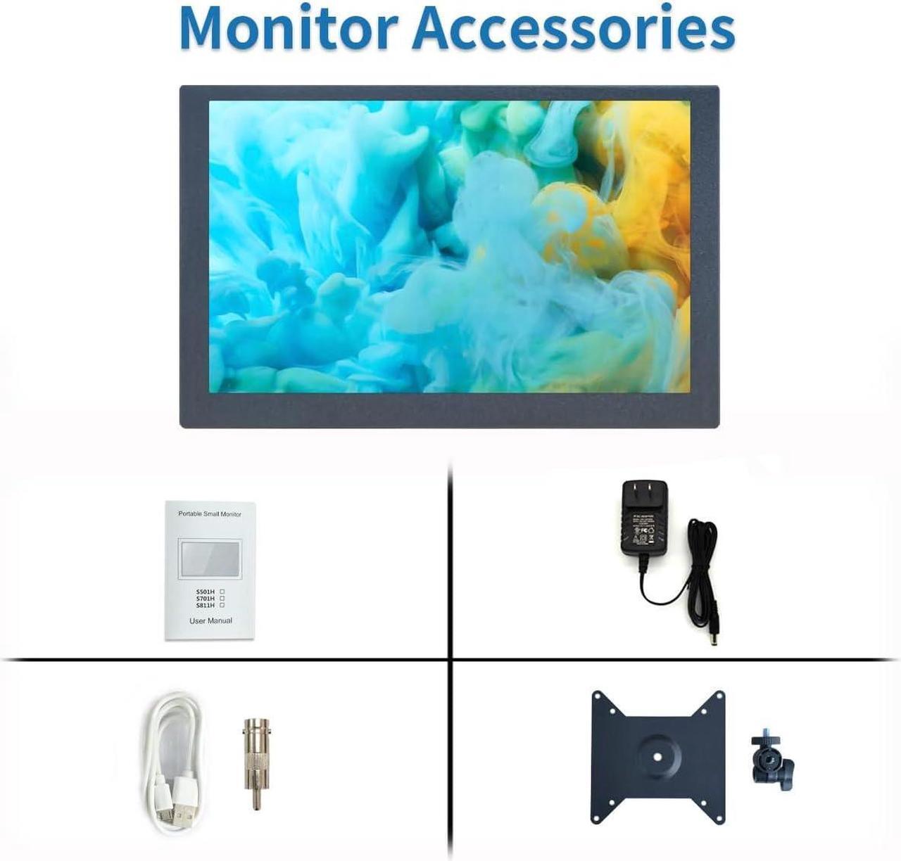 Alt view image 5 of 7 - 5 inch Security Monitor & Displays, AV/HD/VGA/BNC/USB Input, Built-in Dual Speakers Portable Metal Case LCD Monitor, 800 * 480 Resolution, Suitable for Game CCTV DVD PC DSLR
