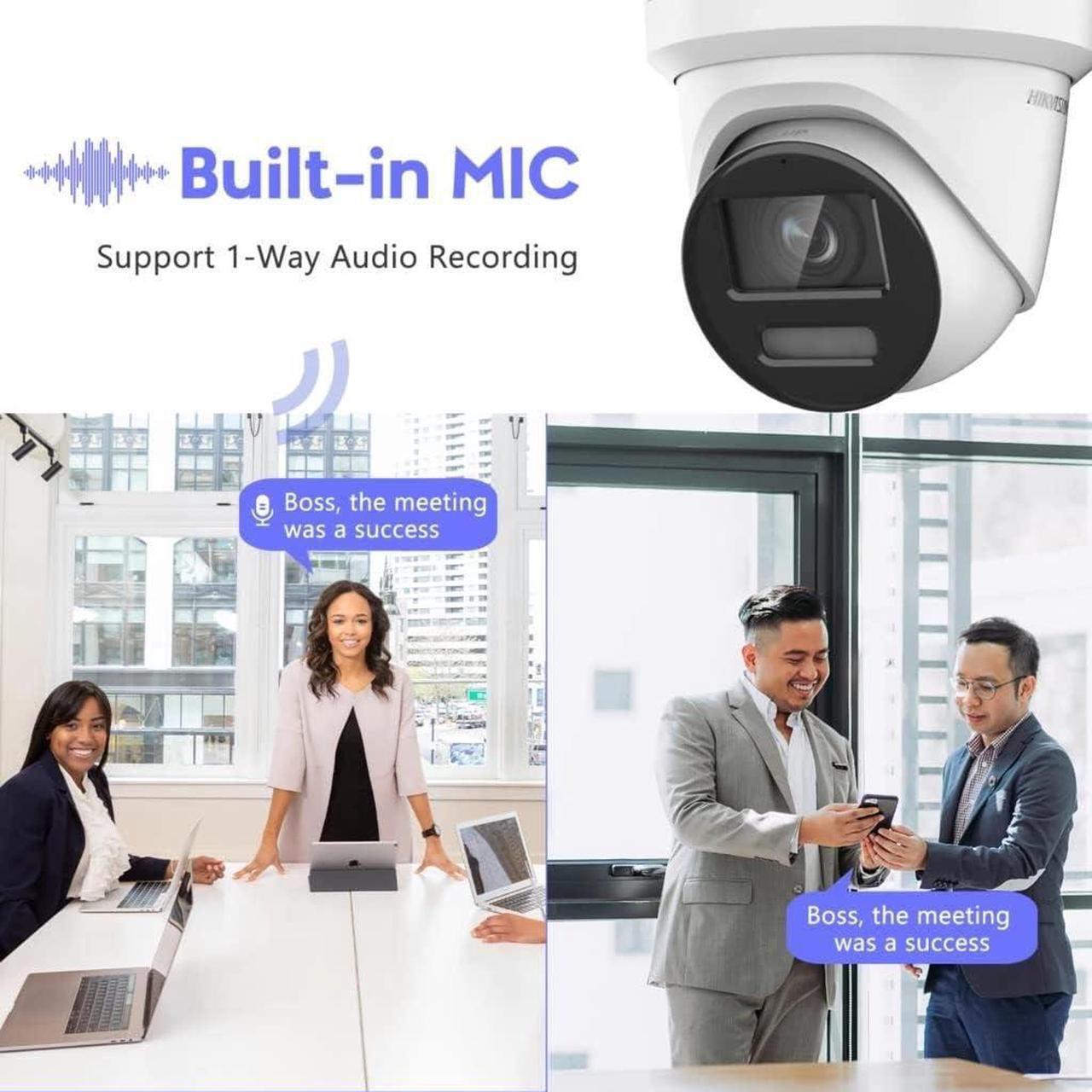 Alt view image 5 of 7 - HIKV DS-2CD2387G2H-LIU 2.8mm 4K 8MP Smart Hybrid Light Color VU Turret PoE IP Camera, 131ft Smart Color Night Vision, Perimeter Protection, Face Capture, Mic, 130dB WDR, Metal,Upgraded DS-2CD2387G2-LU