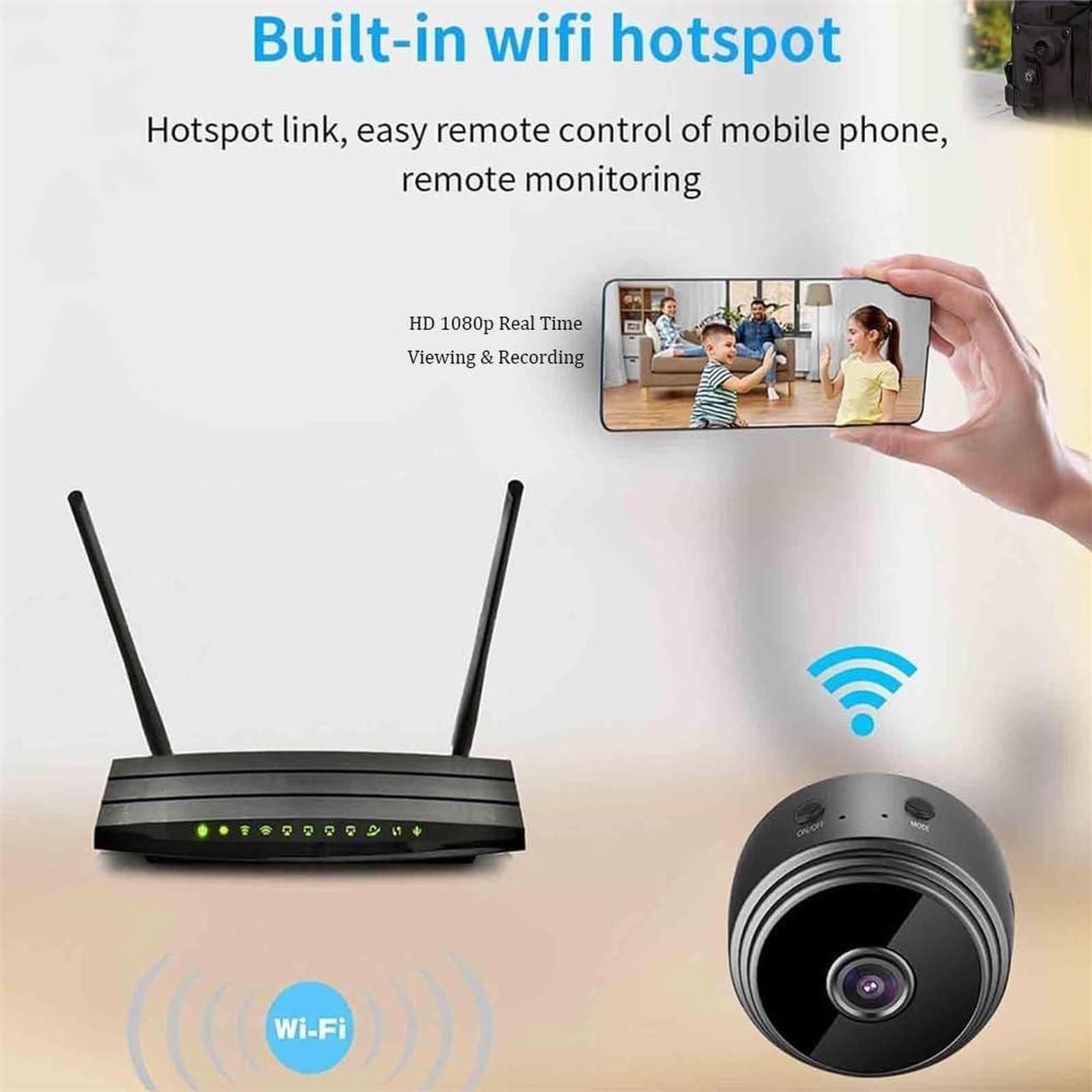 Alt view image 3 of 6 - Vista Focus Magnetic Mini Security Camera, 2024 New Vistafocus Security Camera 360, Mini Camera Wireless WiFi, Mini 1080p HD Wireless Magnetic Security Camera (4pcs)