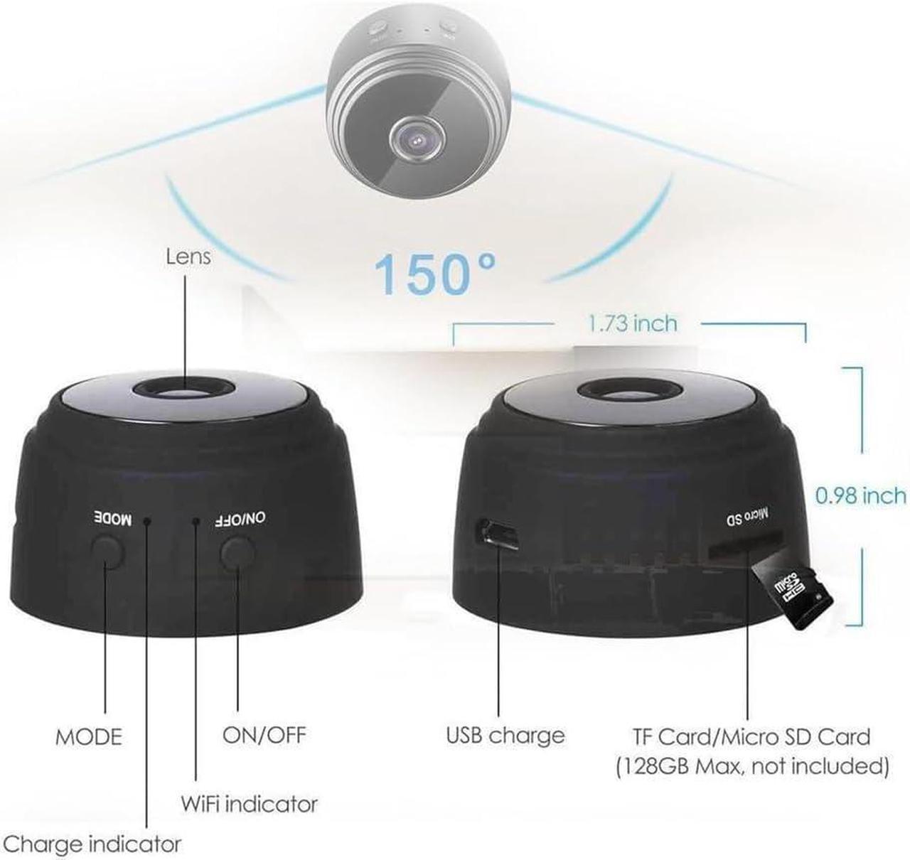 Alt view image 6 of 6 - Vista Focus Magnetic Mini Security Camera, 2024 New Vistafocus Security Camera 360, Mini Camera Wireless WiFi, Mini 1080p HD Wireless Magnetic Security Camera (4pcs)