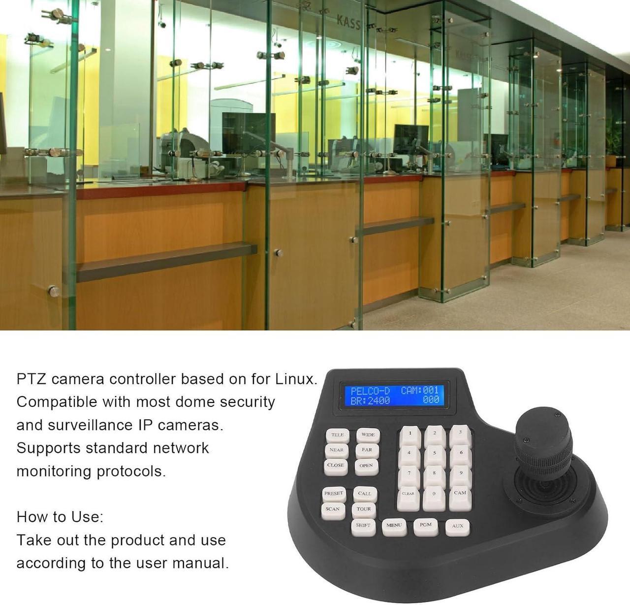 Alt view image 2 of 7 - PTZ Camera Controller, Easy Operation Simple Installation Wide Compatibility PTZ Dome Camera Keyboard LCD Display US Plug 100240V Coaxial RS485 for Safety
