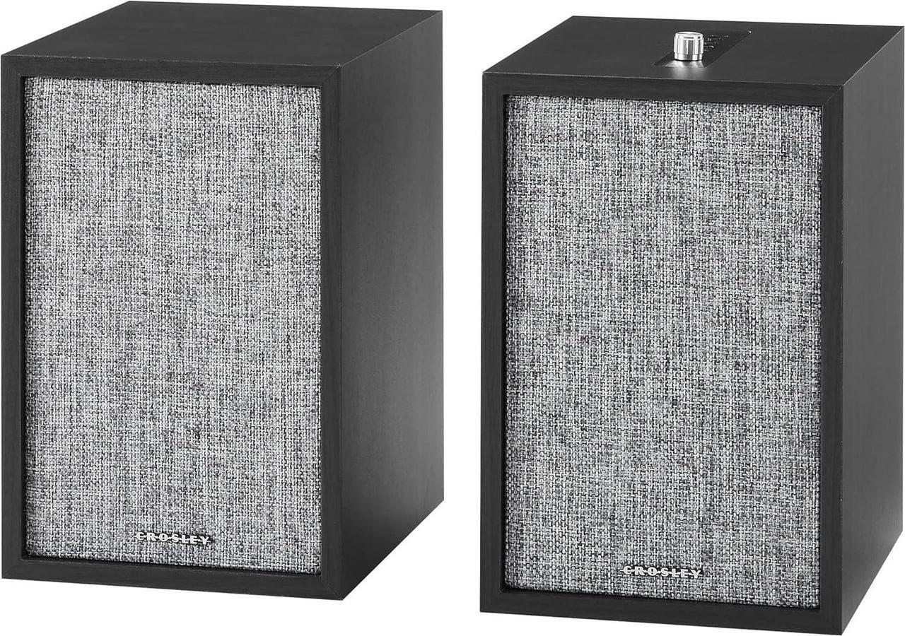 Alt view image 3 of 7 - Crosley S200A-BK 4" Active Powered Bluetooth Stereo Speakers with Optical, USB, and Aux Connections, Black
