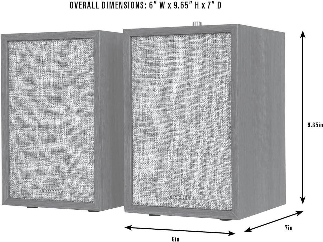 Alt view image 7 of 7 - Crosley S200A-BK 4" Active Powered Bluetooth Stereo Speakers with Optical, USB, and Aux Connections, Black