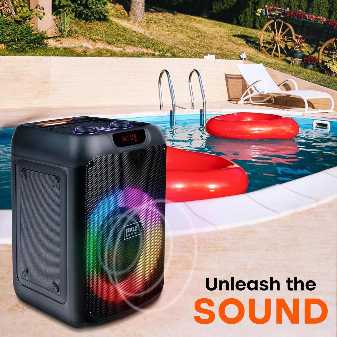 Alt view image 7 of 7 - Pyle Audio Bluetooth Party Speaker - Party Bluetooth Speaker with True Wireless Stereo System - Enjoy Powerful Bass and Clear Treble - Big Speaker with Carry Bag - Model PPHP8496BG - 100W