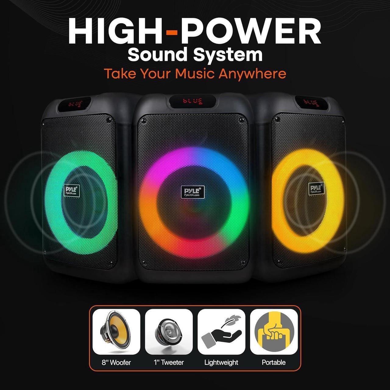 Alt view image 4 of 7 - Pyle Audio Bluetooth Party Speaker - Party Bluetooth Speaker with True Wireless Stereo System - Enjoy Powerful Bass and Clear Treble - Big Speaker with Carry Bag - Model PPHP8496BG - 100W