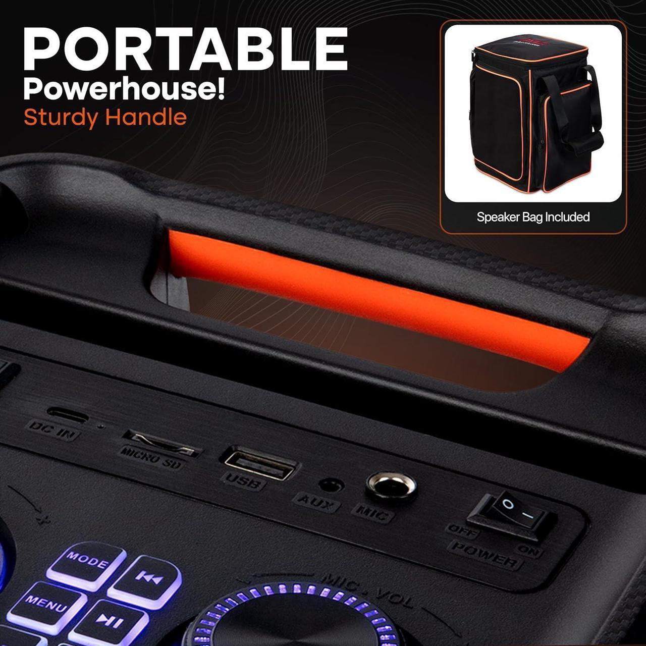 Alt view image 5 of 7 - Pyle Audio Bluetooth Party Speaker - Party Bluetooth Speaker with True Wireless Stereo System - Enjoy Powerful Bass and Clear Treble - Big Speaker with Carry Bag - Model PPHP8496BG - 100W
