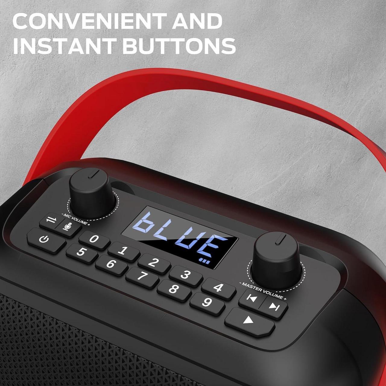 Alt view image 4 of 7 - Monster MFS 1 Portable Bluetooth Speakers, Wireless Bluetooth Speaker with 40W Loud Stereo Sound, Outdoor Speakers with Handle, 12H Playtime, Supports TF Card, AUX