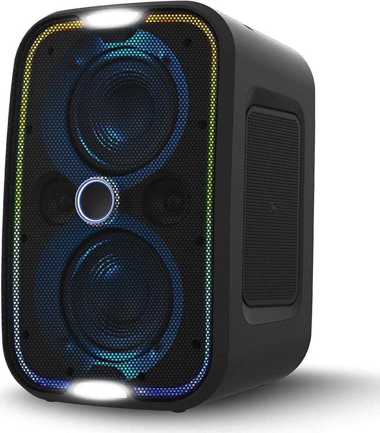Main image of Brookstone Bluetooth Speakers, IPX5 Waterproof Outdoor Speaker, Portable Bluetooth Speaker with LED Light Show, 60 Watt RMS Speaker, Wireless Charging Pad for Smartphone, Connect Multiple Speakers