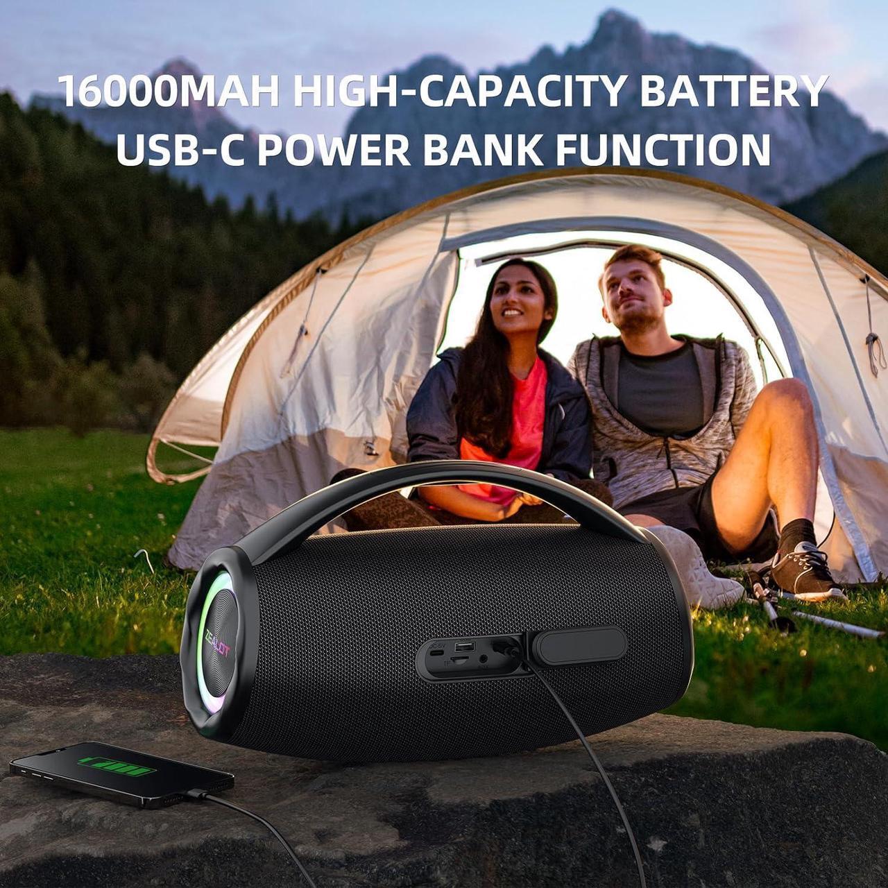 Alt view image 4 of 7 - ZEALOT Bluetooth Speaker, 80W Portable Speaker Loud with Booming Bass, DSP, IP67 Waterproof Outdoor Speaker, Wireless, PowerBank, Bluetooth 5.2, Large Bluetooth Speaker for Camping, Beach, Gift