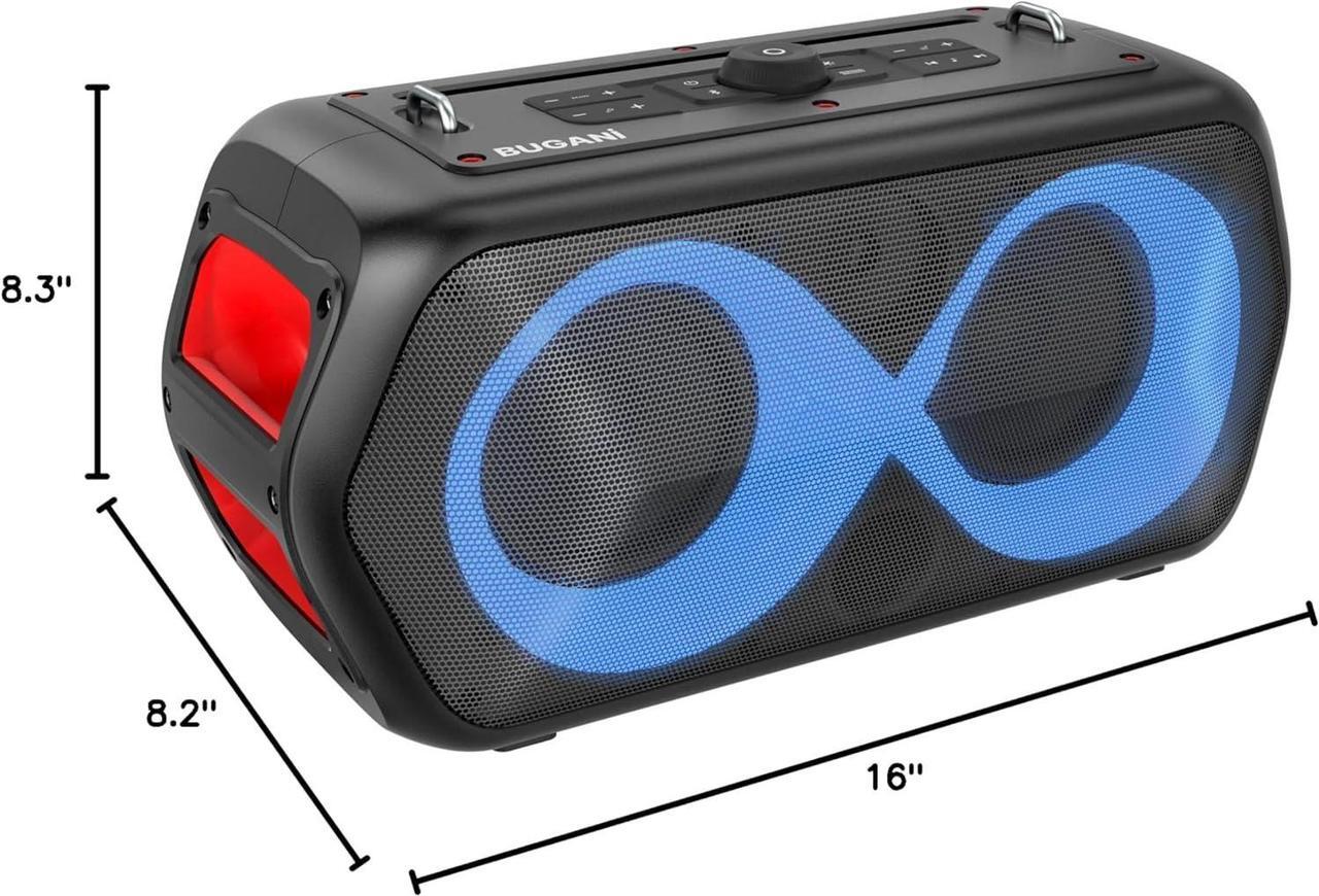 Alt view image 7 of 7 - BUGANI Bluetooth Speaker,120W Peak High Power Outdoor Speakers Loud Party Speaker Large Portable Waterproof Bluetooth Speakers with 7 Lighting Effects, Subwoofer/Deep Bass/DSP/Stereo Pairing/EQ/32H