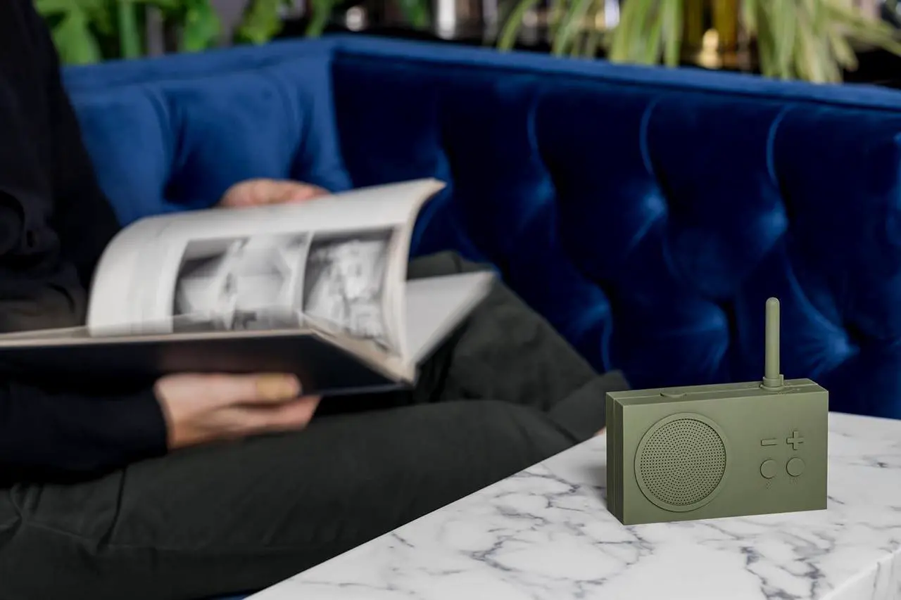 Alt view image 6 of 7 - Lexon TYKHO 3 Wireless Bluetooth Speaker and FM Radio, Splashproof and Rechargeable - Khaki
