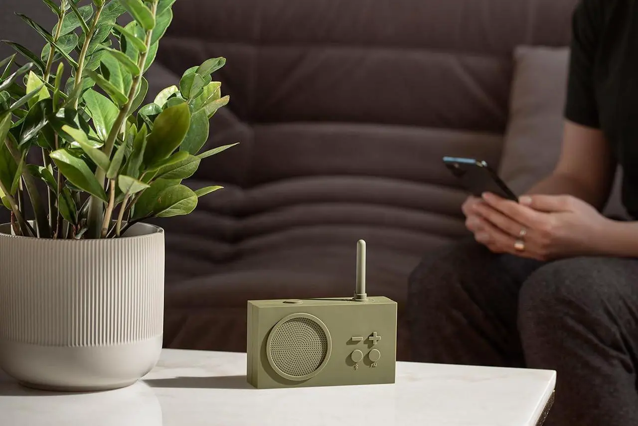Alt view image 7 of 7 - Lexon TYKHO 3 Wireless Bluetooth Speaker and FM Radio, Splashproof and Rechargeable - Khaki