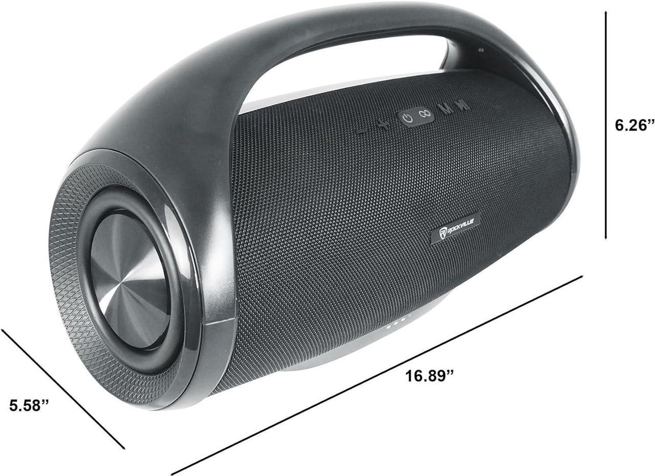 Alt view image 2 of 7 - Rockville Canon-XXL Portable Bluetooth Speaker, Deep Bass, 60W, TWS, 24hr Battery, Water Resistant, EQ, SD/USB, AUX, Perfect for Parties, Outdoor Use