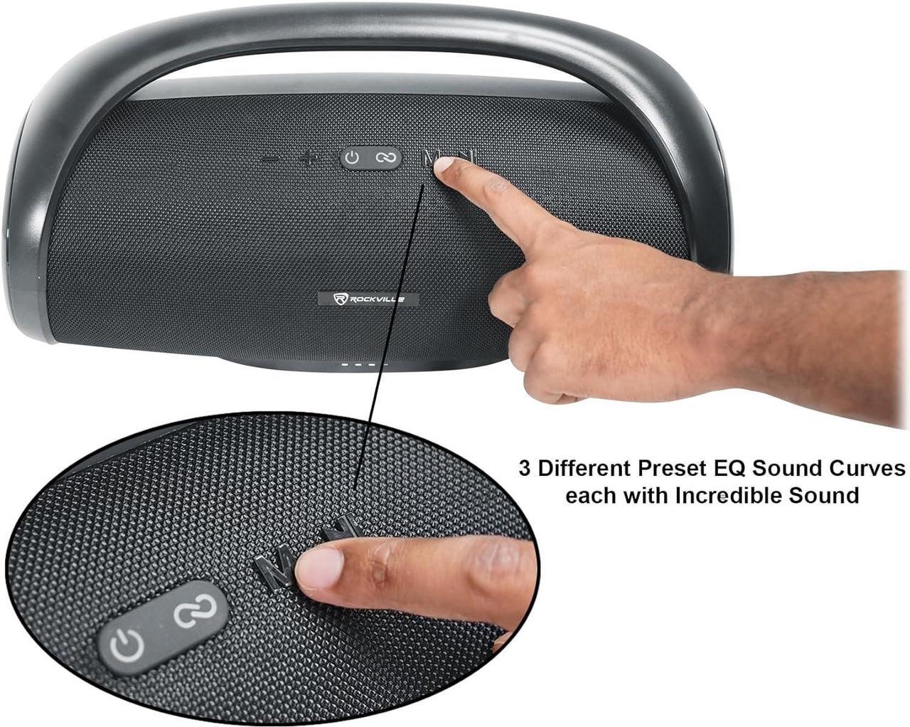 Alt view image 3 of 7 - Rockville Canon-XXL Portable Bluetooth Speaker, Deep Bass, 60W, TWS, 24hr Battery, Water Resistant, EQ, SD/USB, AUX, Perfect for Parties, Outdoor Use