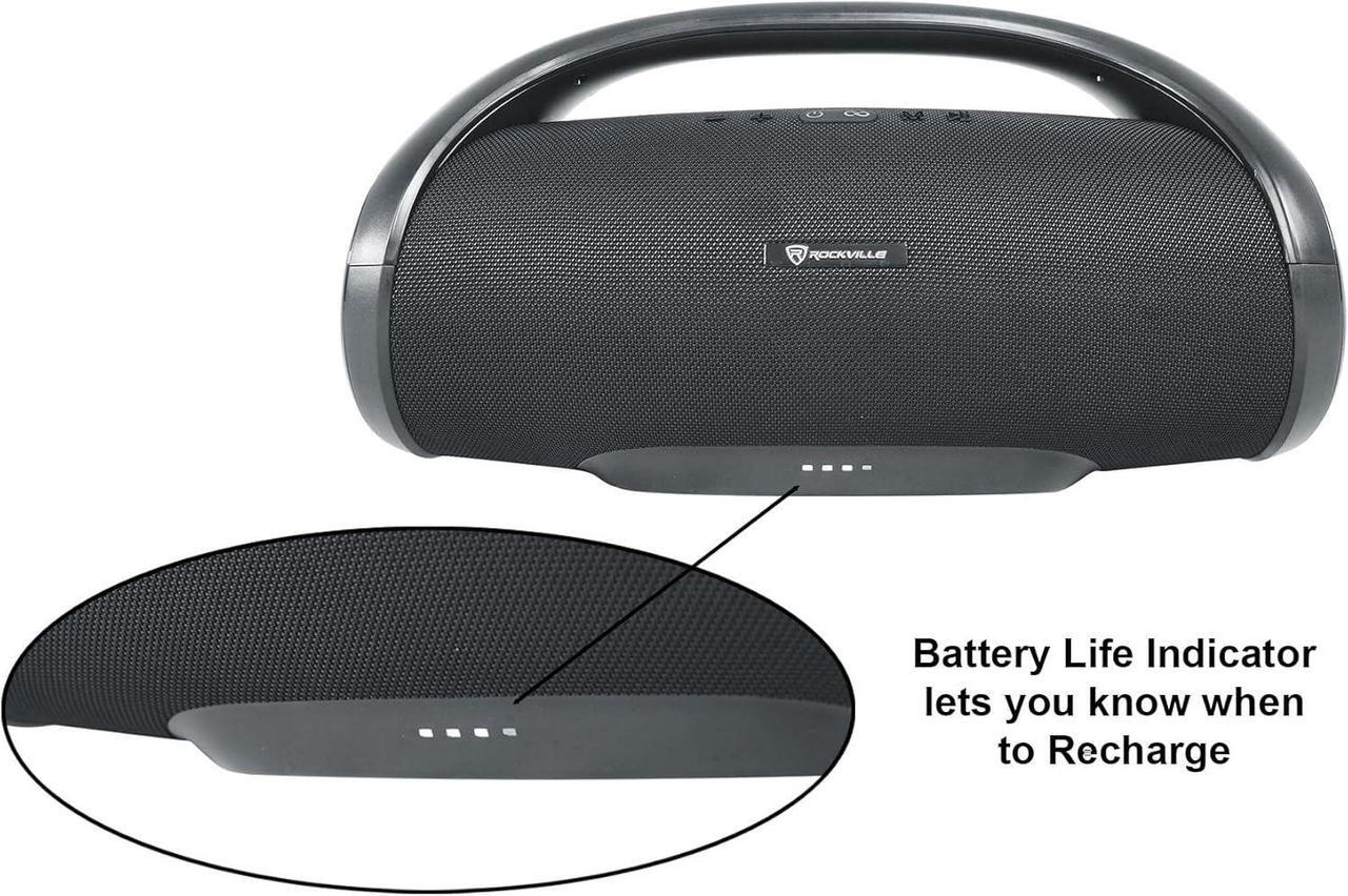 Alt view image 5 of 7 - Rockville Canon-XXL Portable Bluetooth Speaker, Deep Bass, 60W, TWS, 24hr Battery, Water Resistant, EQ, SD/USB, AUX, Perfect for Parties, Outdoor Use