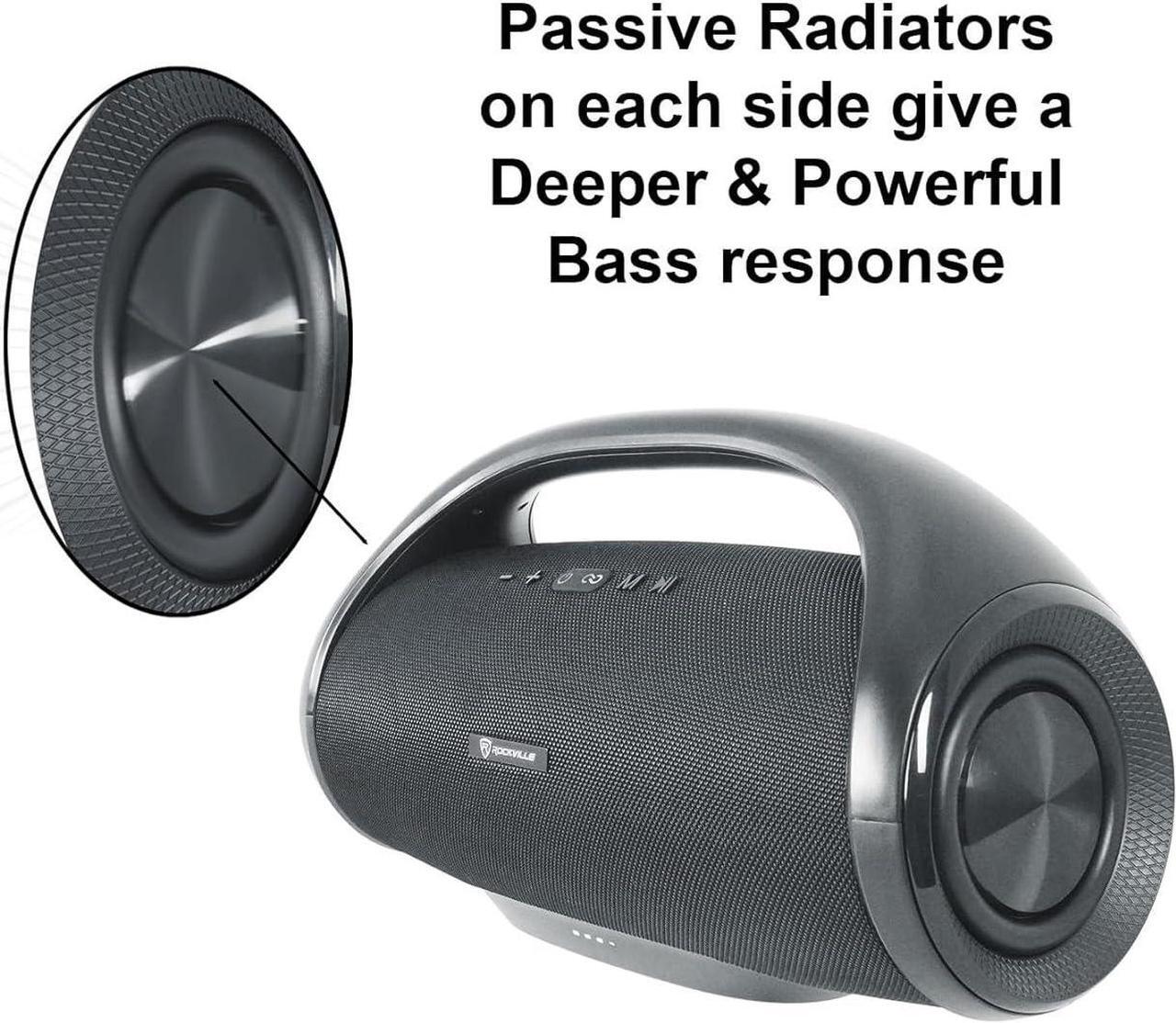 Alt view image 7 of 7 - Rockville Canon-XXL Portable Bluetooth Speaker, Deep Bass, 60W, TWS, 24hr Battery, Water Resistant, EQ, SD/USB, AUX, Perfect for Parties, Outdoor Use