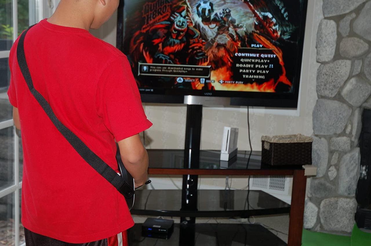 Alt view image 3 of 5 - Wireless Guitar for Wii Guitar Hero and Rock Band Games Color Black