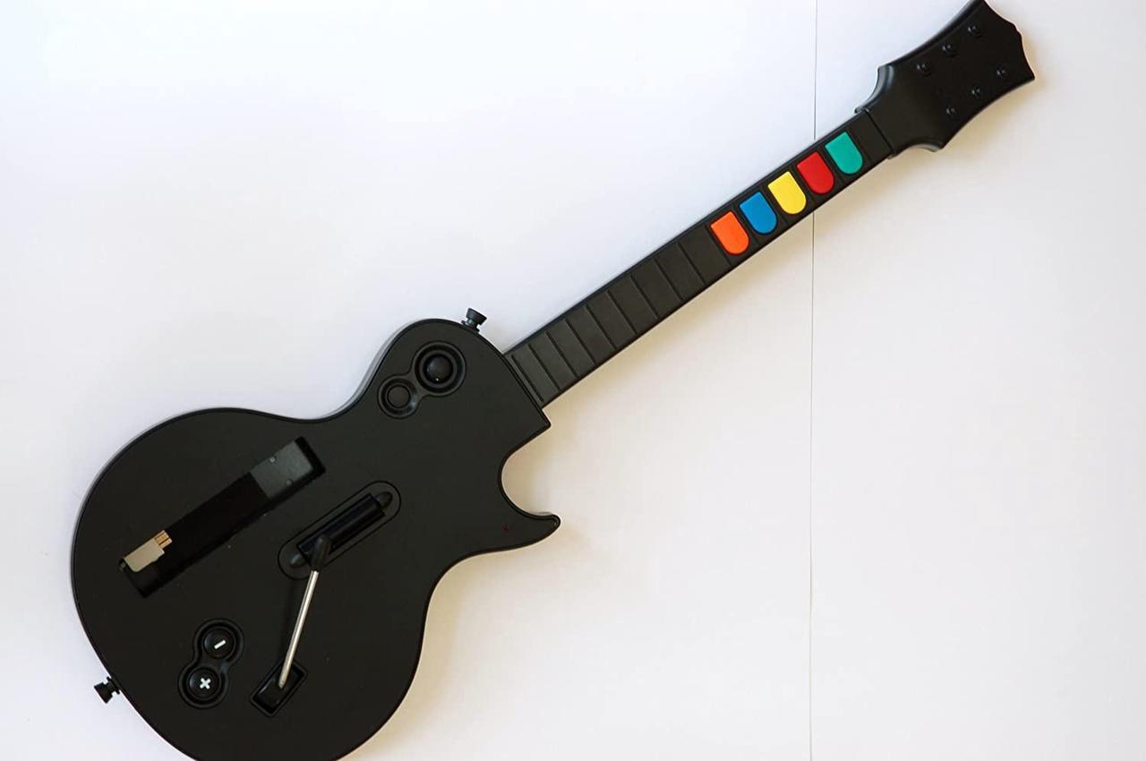Main image of Wireless Guitar for Wii Guitar Hero and Rock Band Games Color Black