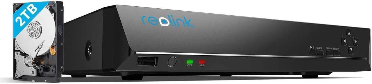 Main image of Reolink 4K PoE NVR 8 Channel Pre-Installed 2TB Hard Drive 4K/5MP/4MP/1080P HD 24/7 Surveillance Recording Home Security Camera System Video Recorder RLN8-410