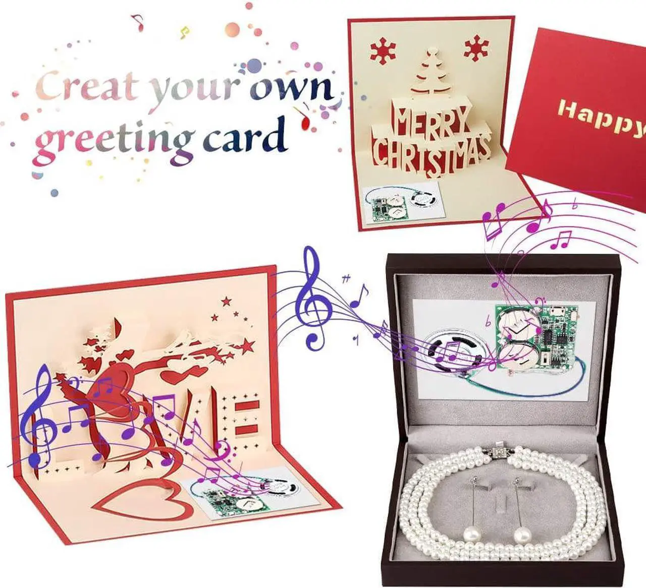 Alt view image 3 of 7 - Icstation DIY Light Sensor Sound Module, Micro USB Recordable Sound Chip 8M Memory Speaker Talking Programmable Music Player Box for Birthday Greeting Card Mother's Day Father's Day