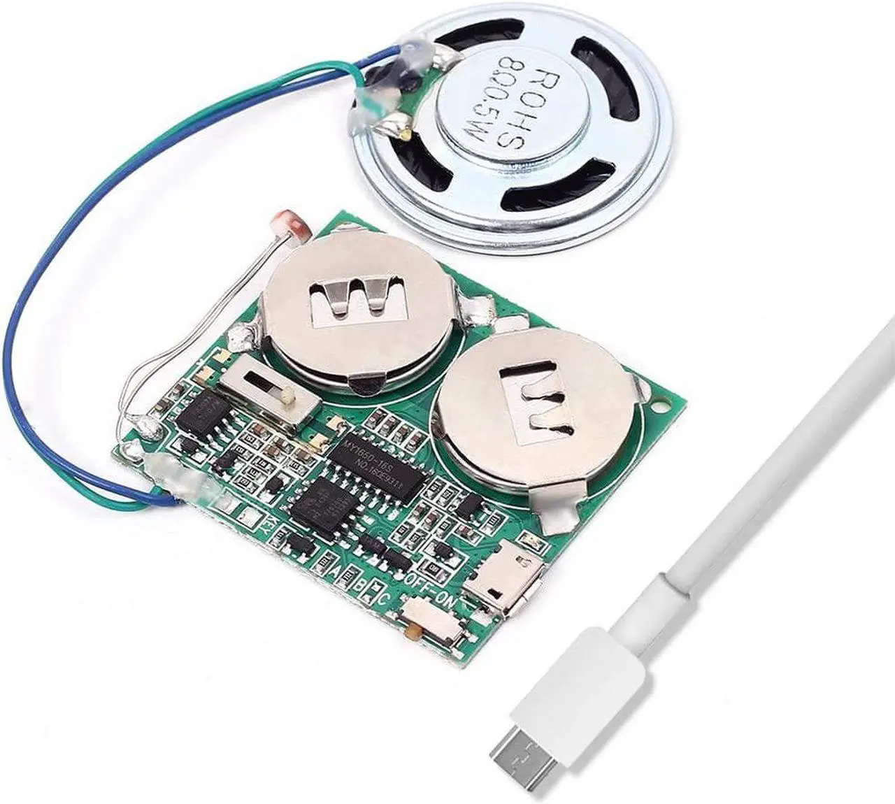 Main image of Icstation DIY Light Sensor Sound Module, Micro USB Recordable Sound Chip 8M Memory Speaker Talking Programmable Music Player Box for Birthday Greeting Card Mother's Day Father's Day