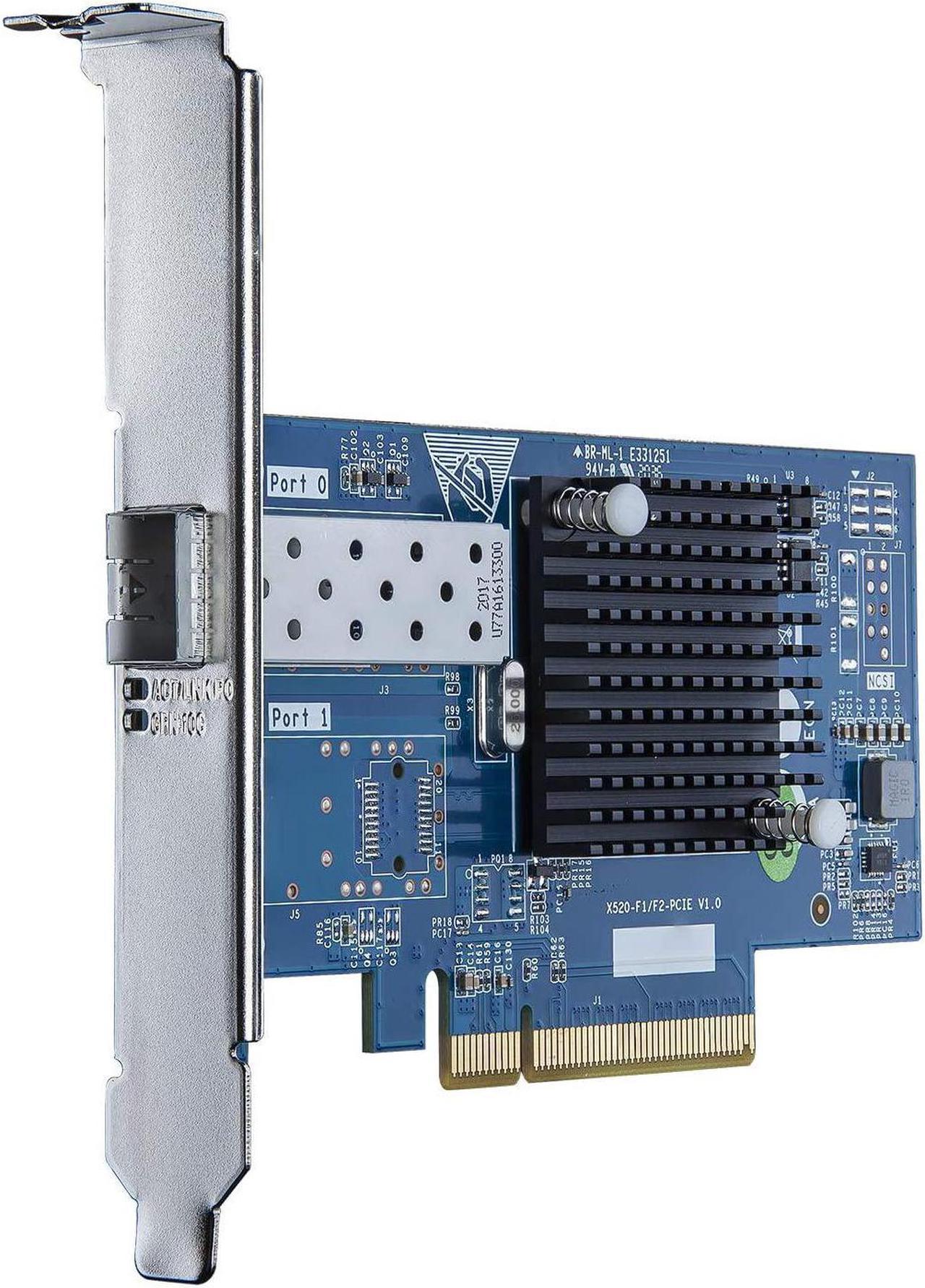 10Gb SFP+ PCI-E Network Card NIC, Compare to Intel X520-DA1, with Intel 82599EN Chip, Single SFP+ Port, PCI Express X8, Ethernet Converged Network Adapter Support Windows Server /Linux/VMware