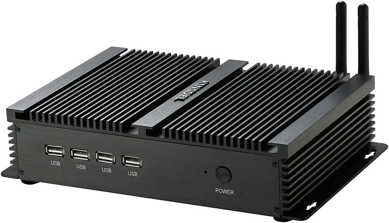 Alt view image 4 of 6 - Kingdel Powerful Mini PC, Fanless Industrial PC, Intel i5 Dual Core CPU, 8GB RAM, 128GB SSD, 2xNICs, 4xUSB 3.0, 4xCOM RS232, HD Port, Metal Case, Windows 10 Pro