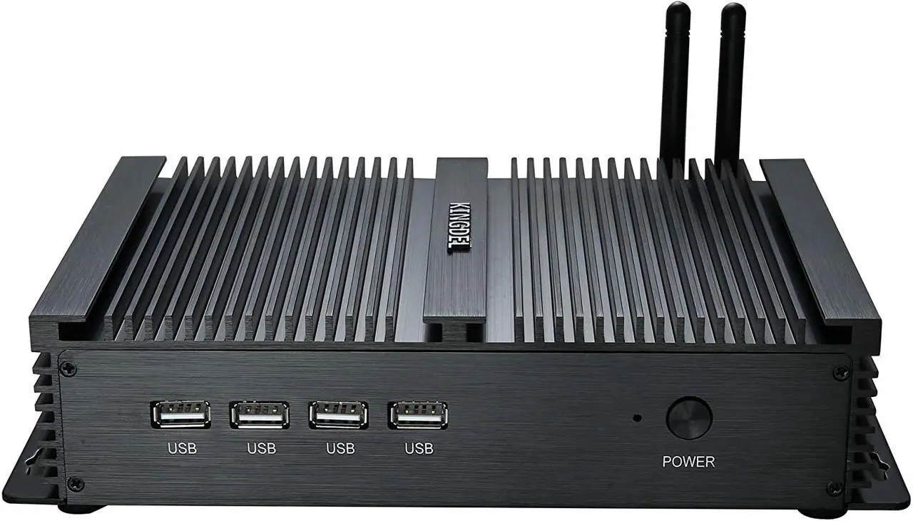 Alt view image 2 of 6 - Kingdel Powerful Mini PC, Fanless Industrial PC, Intel i5 Dual Core CPU, 8GB RAM, 128GB SSD, 2xNICs, 4xUSB 3.0, 4xCOM RS232, HD Port, Metal Case, Windows 10 Pro