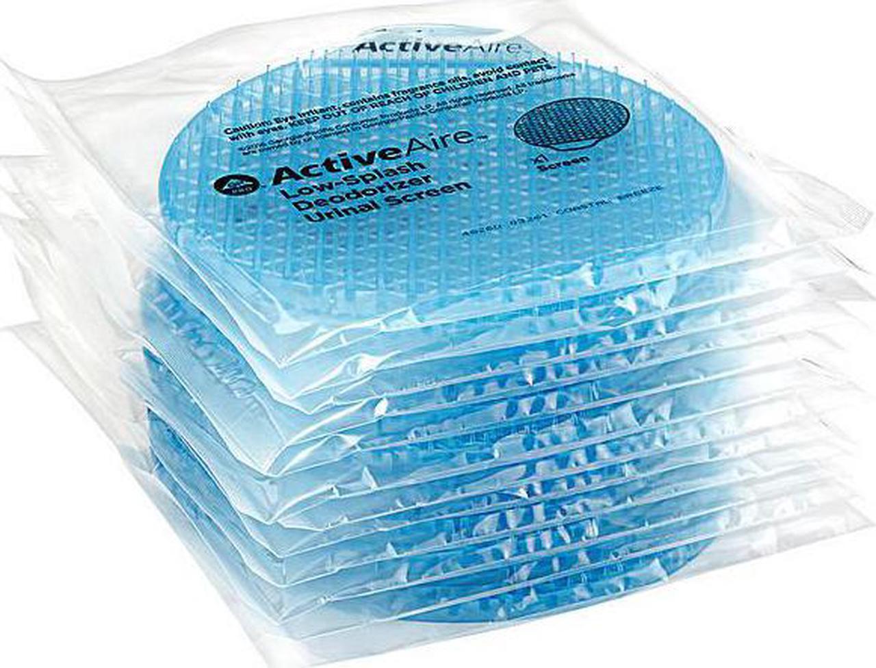 Alt view image 2 of 9 - Georgia Pacific 48260 Activeaire Deodorizer Urinal Screen - Coastal Breeze, with Side Tab - Blue, 12 per Case