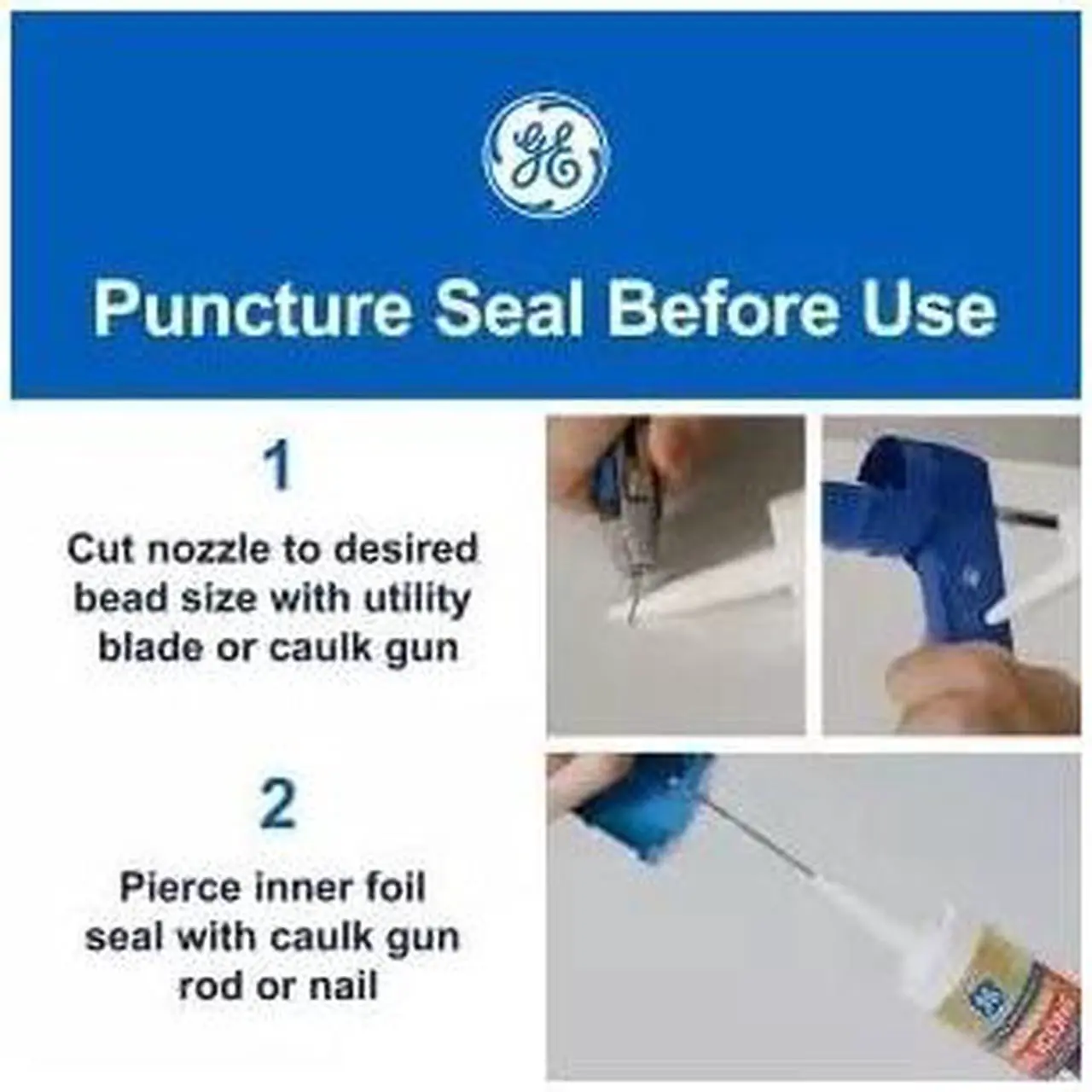 Alt view image 9 of 9 - GE 2795576 Silicone Sealant, All Purpose Silicone, 10 oz, Cartridge, Clear