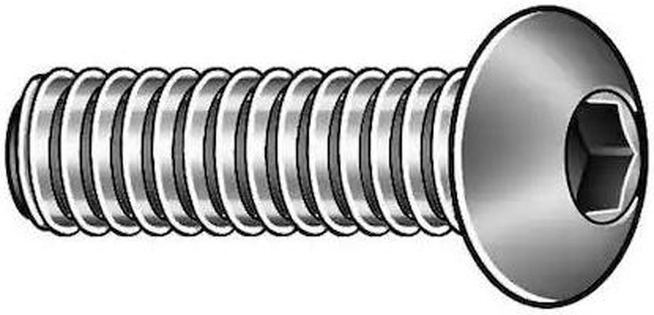 Alt view image 3 of 3 - ZORO SELECT 907809-PG #10-32 Button Socket Head Cap Screw, 3/8 in L, 100 PK