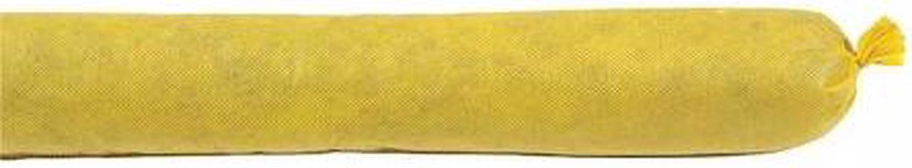 Main image of SPILLTECH YSO410 Sorbent Sock, 8 gal, 3 in x 48 in, Biohazard Liquids, Yellow,