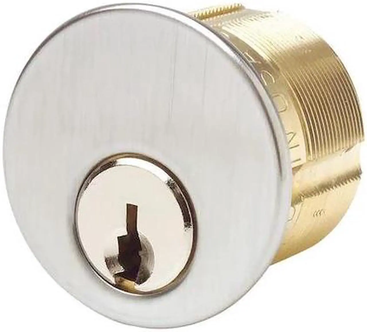 Alt view image 2 of 3 - Brass Cylinder, Chrome, 5 Pin, 2 Keys