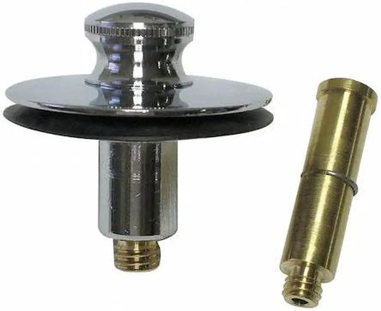 Alt view image 2 of 2 - WATCO 38516-CP Push & Pull Tub Drain Stopper, 2 in Dia, 2 in Drain Size, Brass,