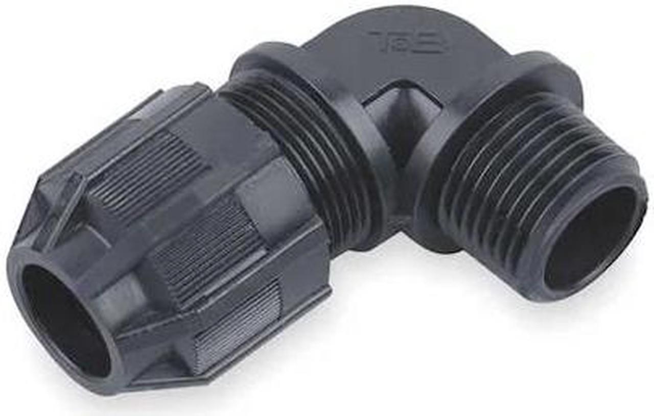 Main image of THOMAS & BETTS 4971NM Liquid Tight Connector,3/4in.,90 deg,Blk